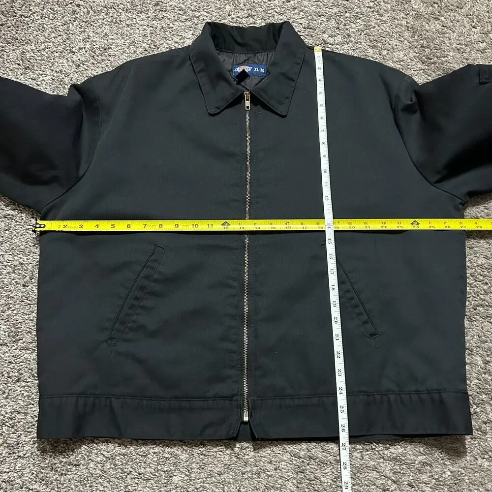 Vintage Dickies Jacket Mechanic Eisenhower Detroit Full Zip Black 90s Mens XL